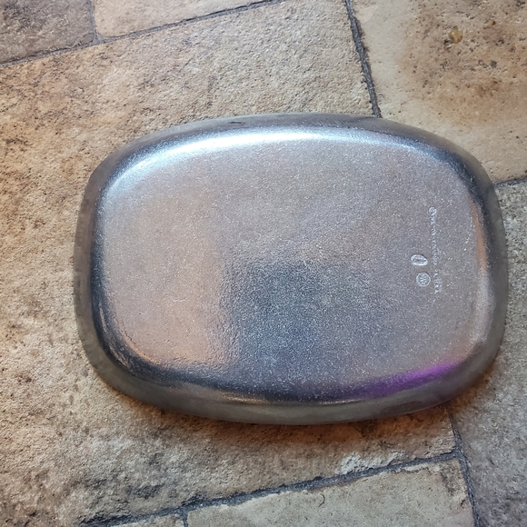 French Bread Warming Plate Decor Pewter catchall - Picture 3 of 3